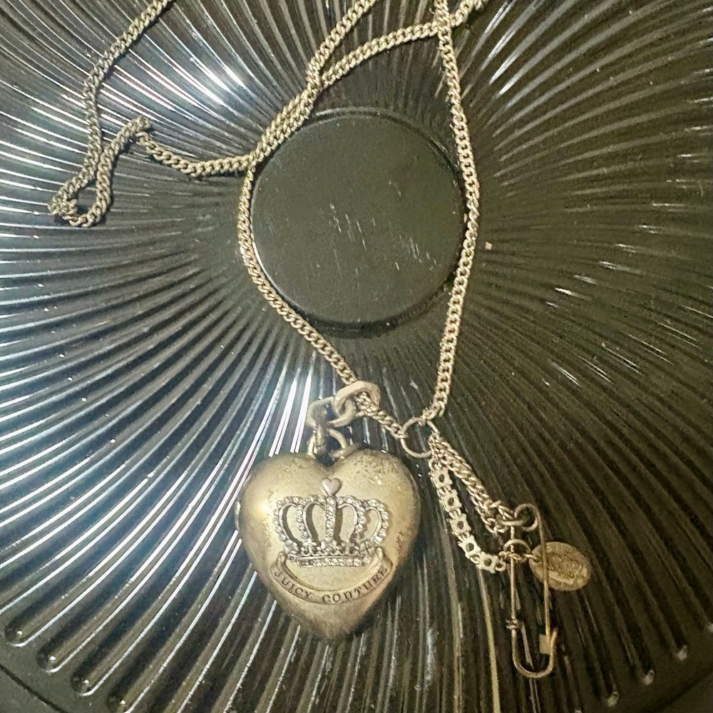 Juicy Couture Gold Heart Necklace with Crown